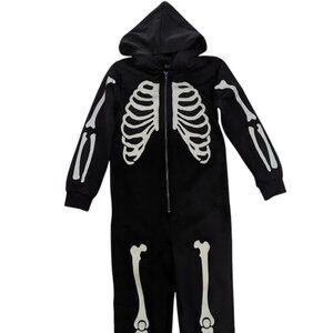 Forever 21 Juniors Skeleton GLOW IN THE DARK Hooded One Piece Jumper Size 9/10